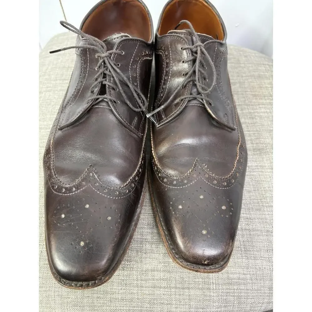 Allen Edmonds Shoes Mens 12 Larchmont Wingtip Dress Career Dark Chocolate